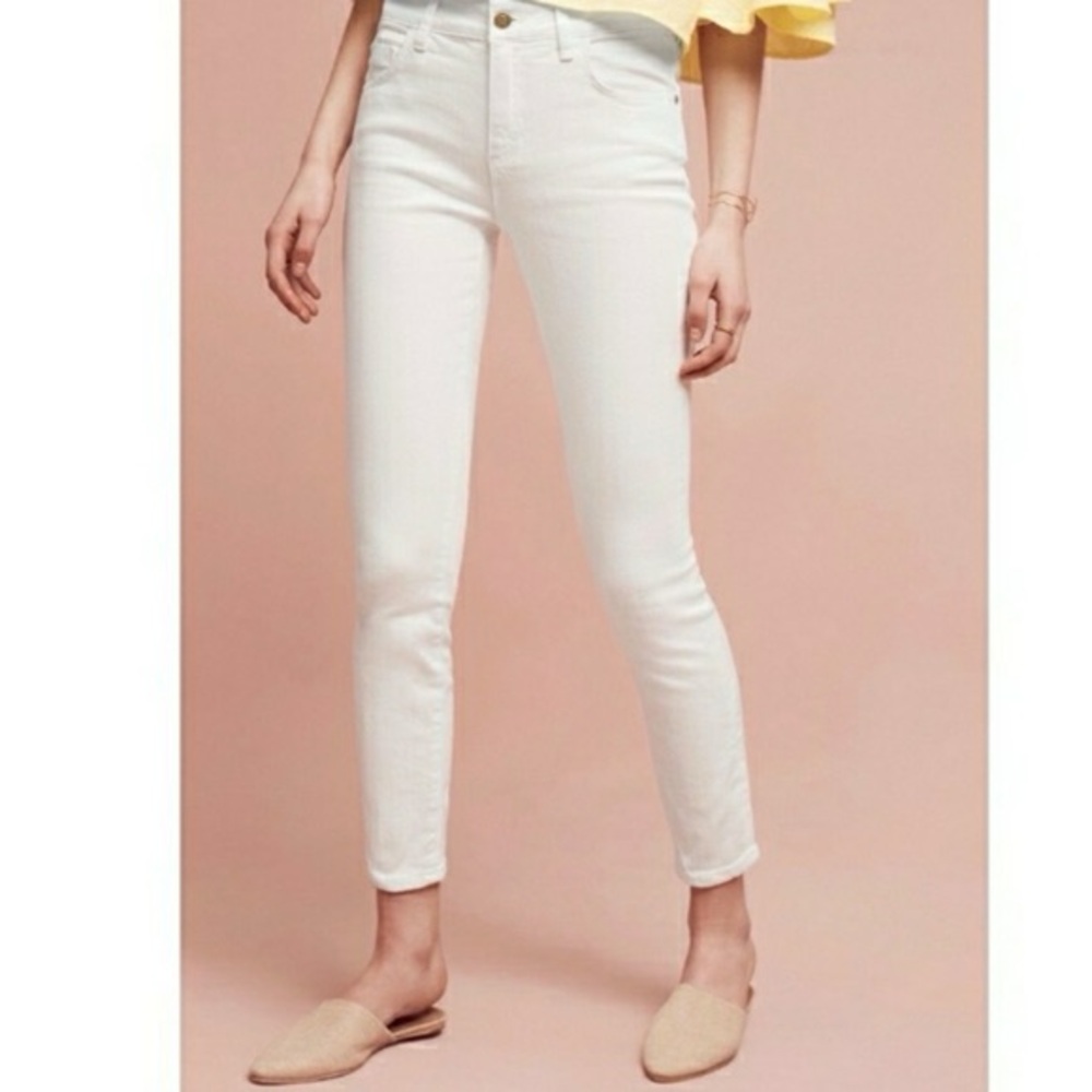 Pilcro by Anthropologie “Script” White Denim Jeans